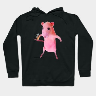 funny rat hold a pistol meme Hoodie